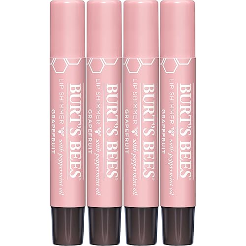 Burt'S Bees Shimmer Lip Tint Set, Tinted Balm, Moisturizing Grapefruit, 4-Pack