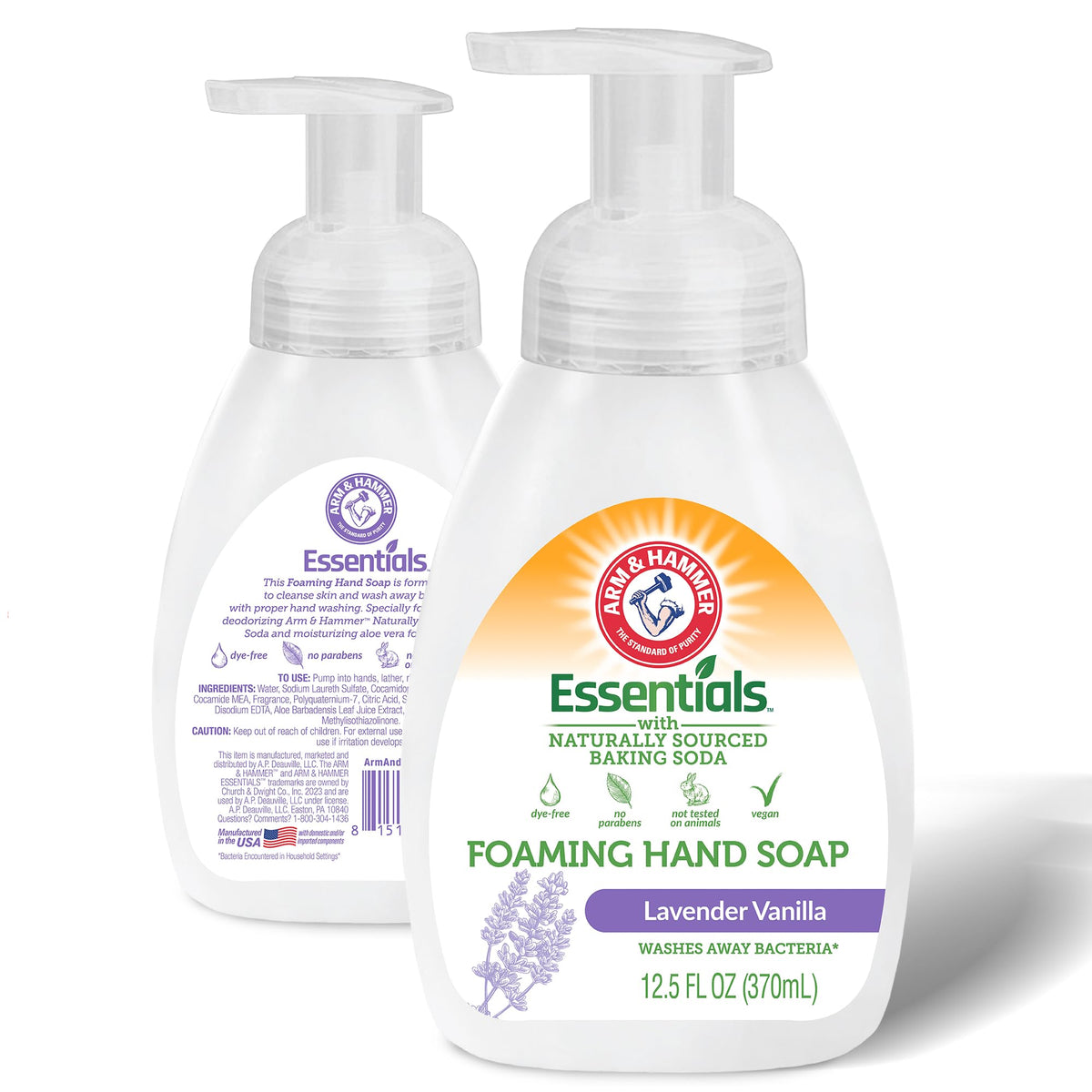 Arm & Hammer Antibacterial Foaming Hand Soap With Lavender Vanilla, 12.5 Fl Oz