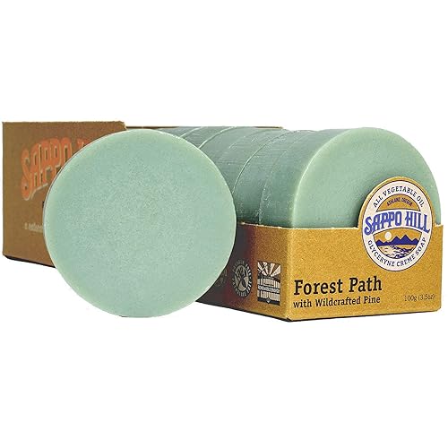 Sappo Hill Forest Path Pine Soap, 3.5 Oz - Natural Handmade Bar Soap For Refreshing Cleanse