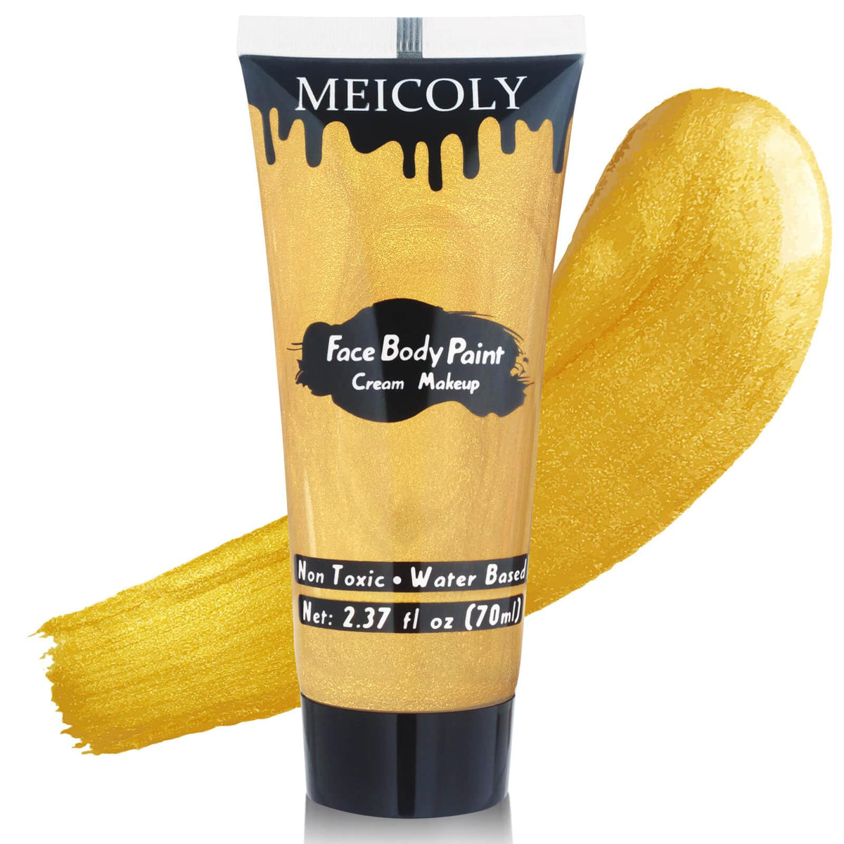 Meicoly Gold Face Body Paint - 2.37Oz Water-Based Makeup For Halloween & Cosplay Sfx