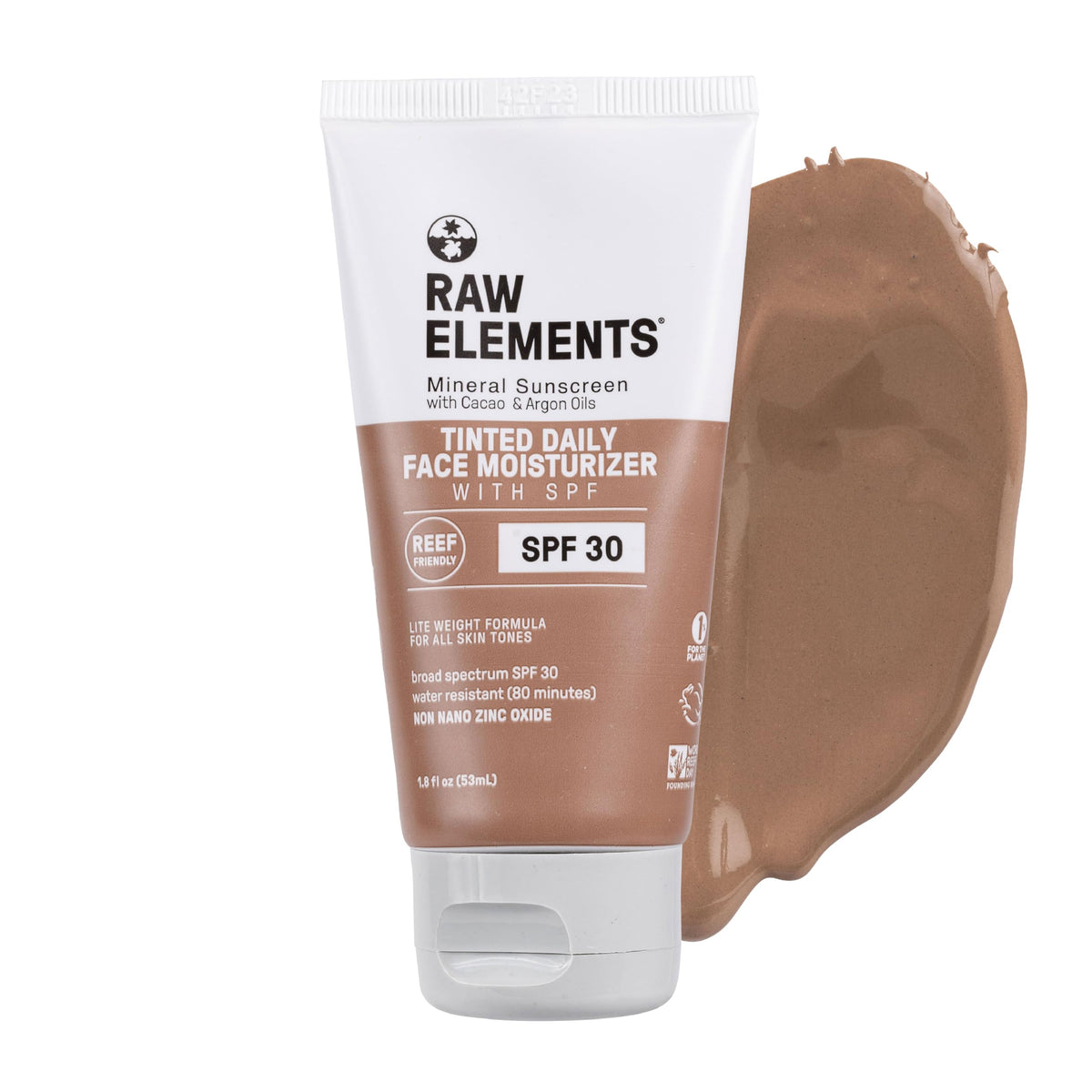 Raw Elements Tinted Daily Face Moisturizer Spf 30 | All-Natural, Reef Safe, 1.8Oz