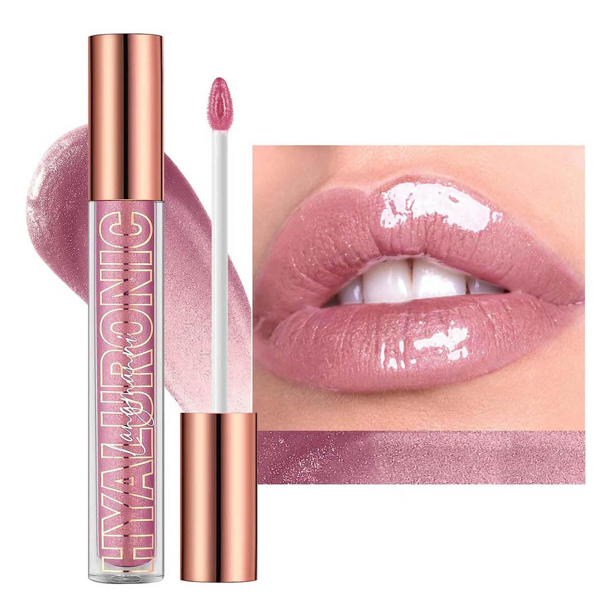 Twlbxmg Nude Pink Lip Plumper Gloss - Vegan, Moisturizing, Long-Lasting, Tinted Lip Oil 0