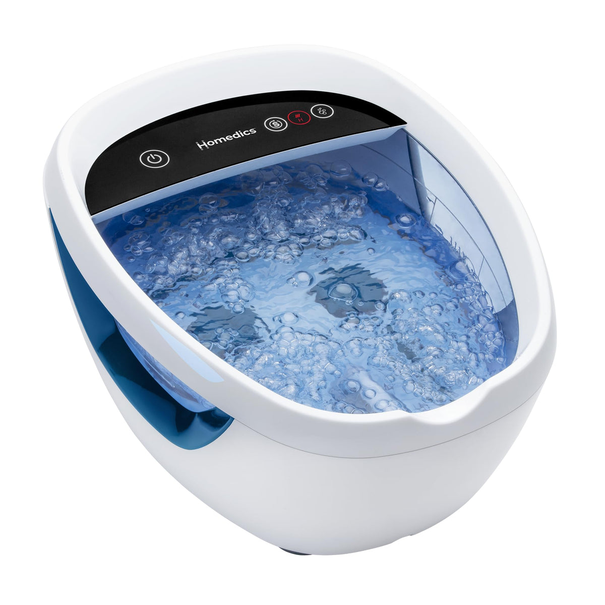 Homedics Shiatsu Bliss Foot Spa Massager With Heat Boost & Vibrating Bubbles, Portable Blue Tub