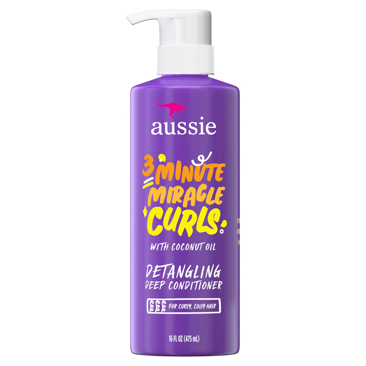 Aussie 3 Minute Miracle Curls Conditioner Pump, Citrus, 16 Fl Oz - Moisturizing Hair Care