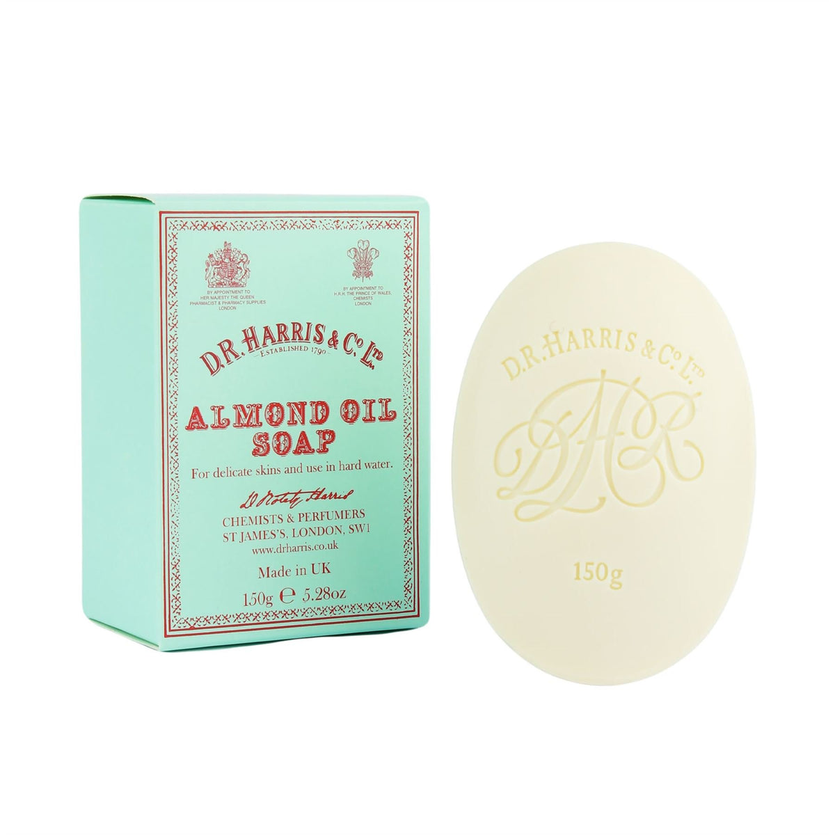 D.R. Harris Almond Oil Bath Soap 150G - Moisturizing Luxury Soap For Gentle Cleansing