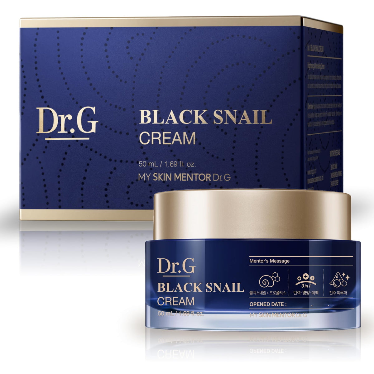 Dr.G Black Snail Cream 50Ml - Moisturizing Snail Mucin Face Cream For K-Beauty