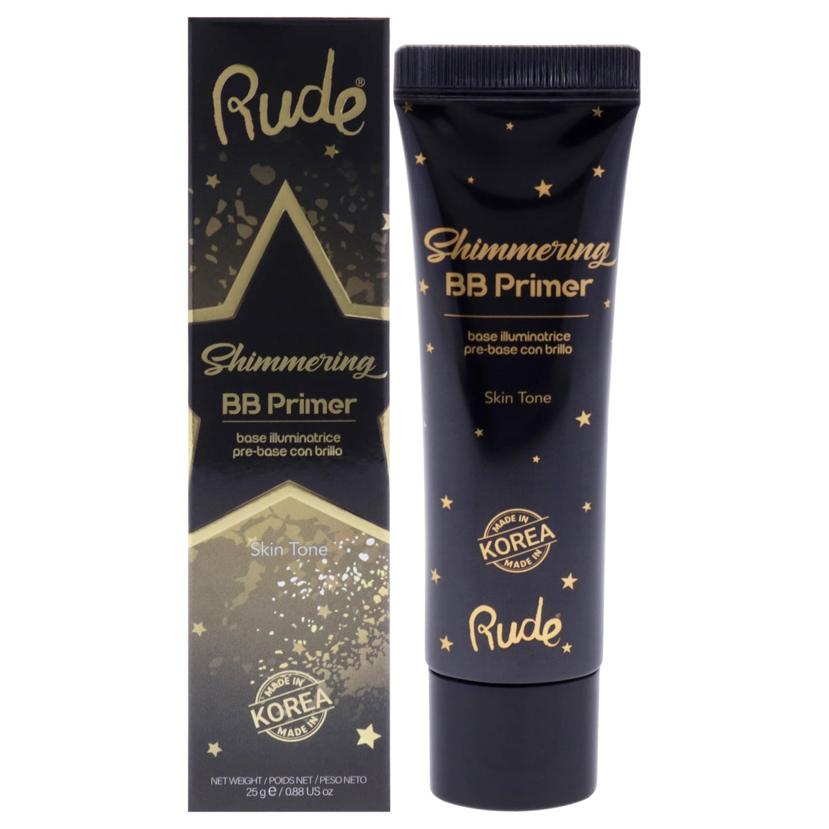 Rude Cosmetics Shimmering Bb Primer For Women, Cranberry, 0.88 Oz, Flawless Glow Finish