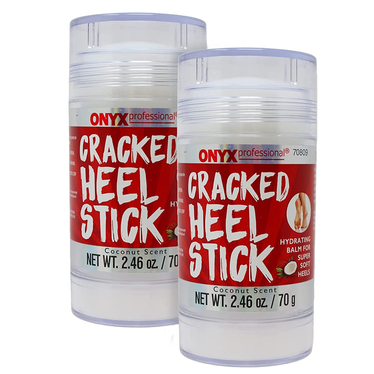 Onyx Professional Cracked Heel Repair Balm Stick - 2 Pack Moisturizing Treatment For Dry Feet