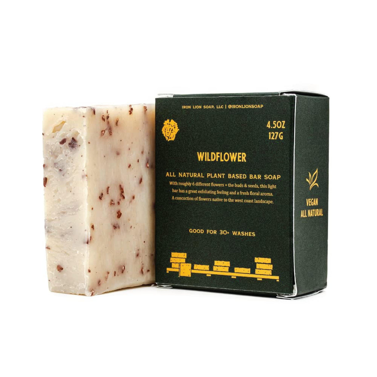 Iron Lion Soap Wildflowers Organic Soap Bar - All Natural, Handmade, 4.5 Oz