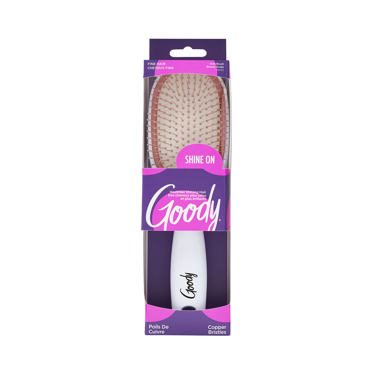 Goody Clean Radiance Oval Cushion Hair Brush - Rubber, 1 Count For Smooth, Tangle-Free Hair