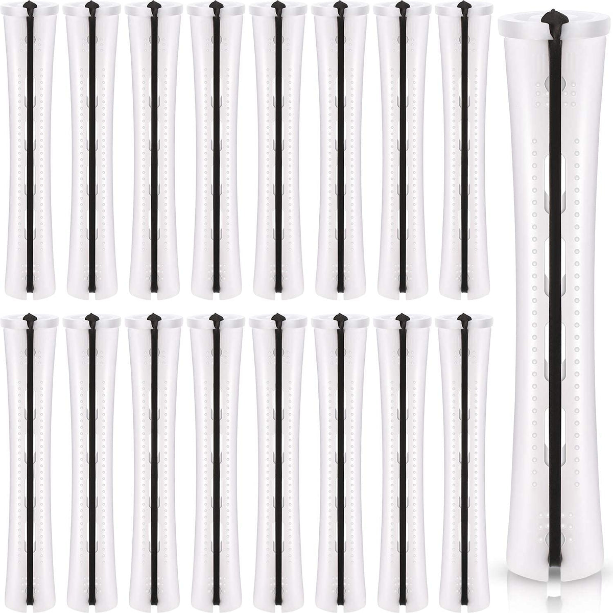 WILLBOND 60-Pack White Plastic Hair Perm Rods, 0.63 Inch Cold Wave Curling Rollers