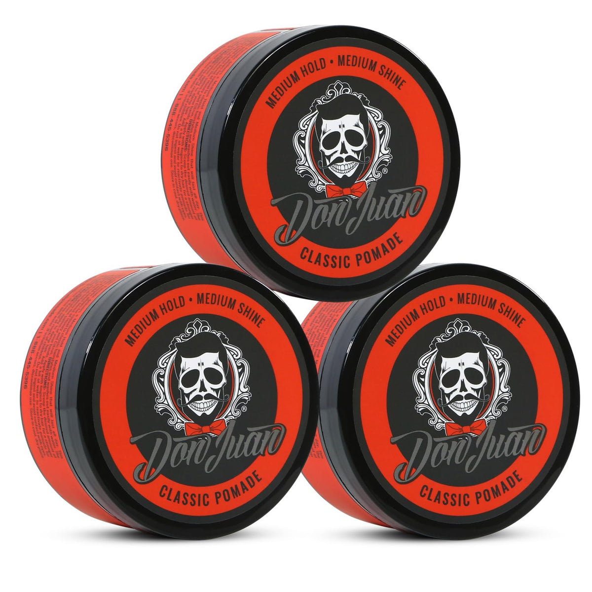 Don Juan Pomade 4Oz 3 Pack - Medium Hold, Medium Shine, Water-Based, Honey Citrus Scent