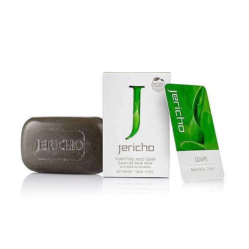 Jericho All Natural Dead Sea Mud Soap Bar - Vegan Moisturizing Facial Treatment, 4.4 Oz