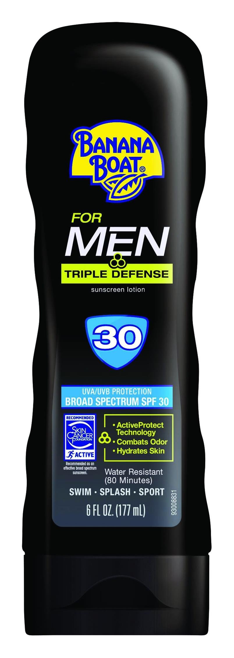 Banana Boat Men'S Sunscreen Lotion Spf 30 - Triple Defense, 6 Fl Oz, Broad Spectrum Sun Care