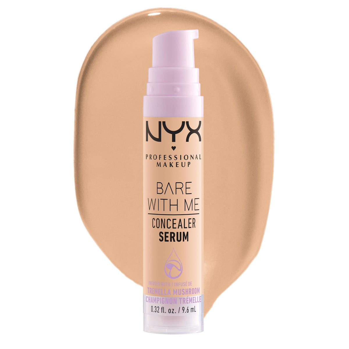 NYX PROFESSIONAL MAKEUP Bare With Me Concealer Serum, 24Hr Hydration, 04 Beige, 0.32 Fl