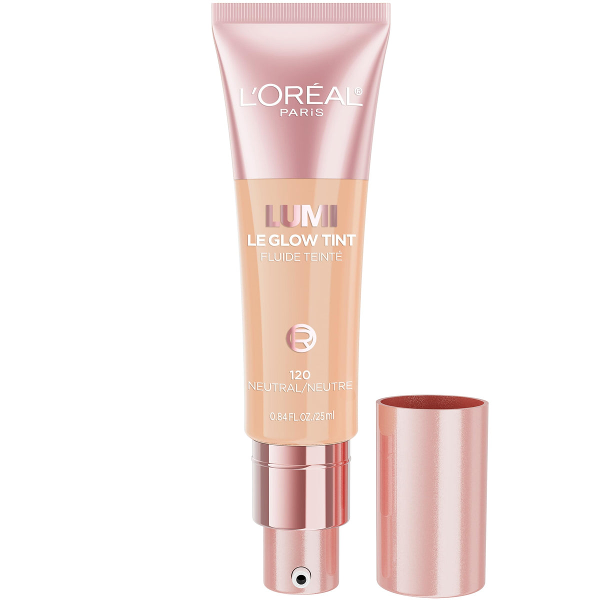 L’Oréal Paris Lumi Le Glow Skin Tint, Water-Based Tinted Serum, 120 Light Neutral, 0.85 Fl Oz