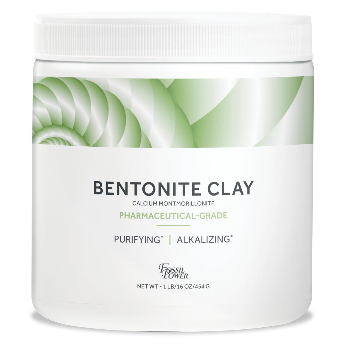 Fossil Power Calcium Bentonite Clay Powder 1Lb - Food Grade Detox & Pore Cleanser, Diy Mask