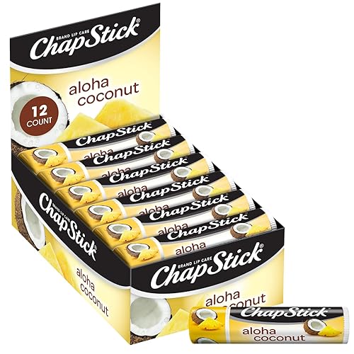 Chapstick Aloha Coconut Lip Balm 12-Pack, Tropical Moisturizer, 0.15 Oz Each