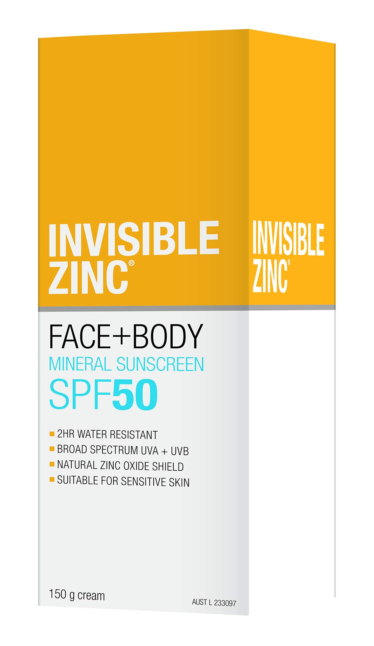 Invisible Zinc Face + Body Sunscreen Spf 50 Uva/Uvb - 150G (5.29Oz) - Water Resistant