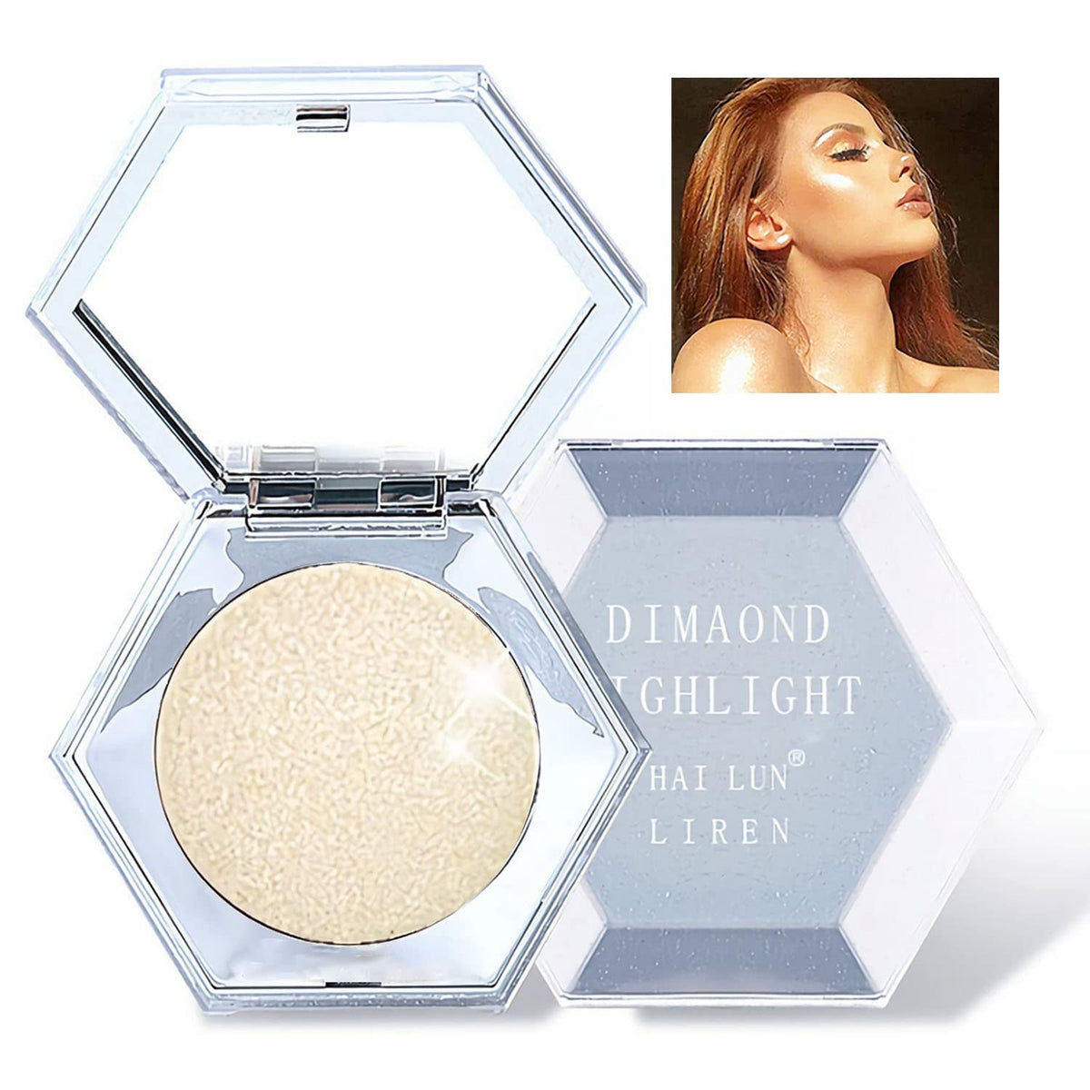 Zarics Shimmering Body Highlighter Palette - Champagne Gold Glitter Makeup For Face & Body