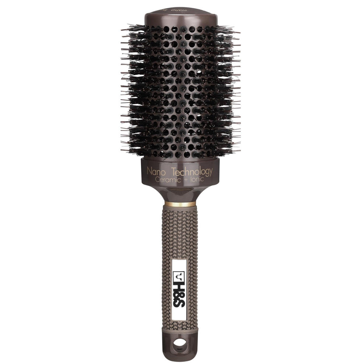 H&S 2-Inch Round Brush - Large Ceramic Boar Bristle Brush For Voluminous Hair Styling