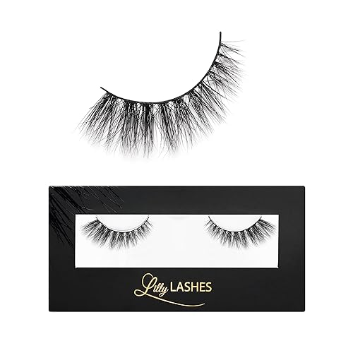 Lilly Lashes Doha 3D Mink Lashes - Reusable Wispy & Natural Look, Black, 1 Count