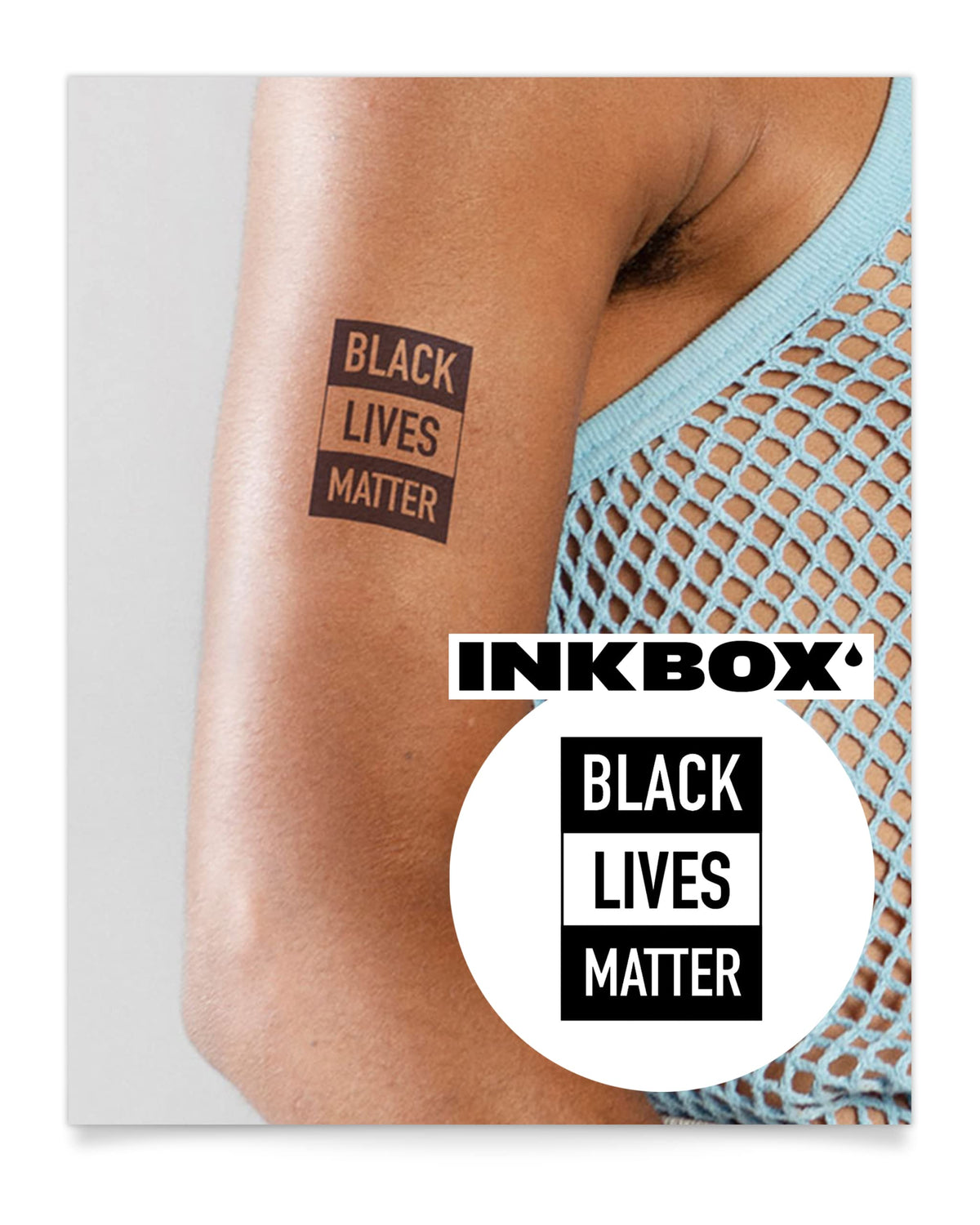 Inkbox Semi-Permanent Temporary Tattoo - Black Lives Matter, Water-Resistant, 3X3 In, Lasts 1-