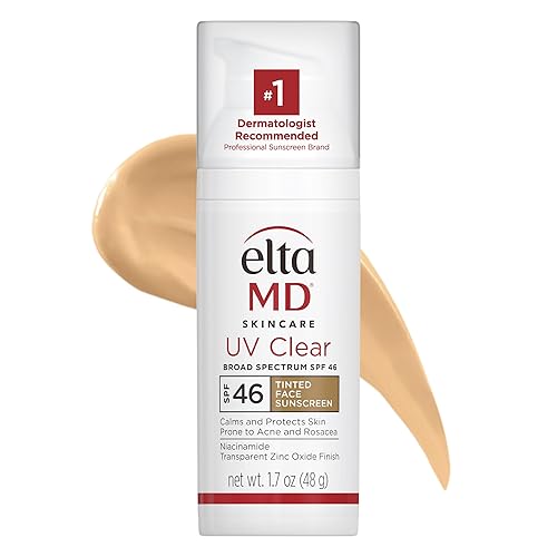 Eltamd Uv Clear Tinted Face Sunscreen Spf 46, Oil-Free, Zinc Oxide, 1.7 Oz Pump