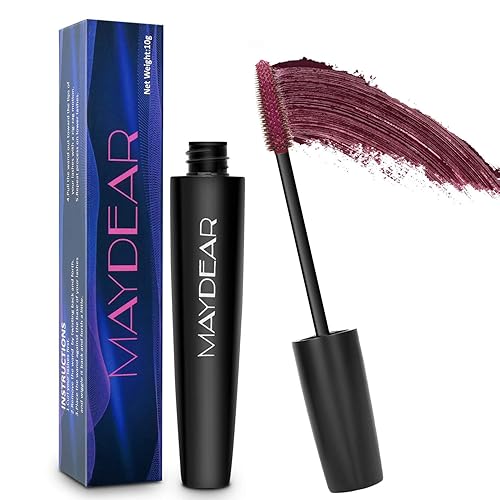 Maydear Dark Purple Waterproof Mascara - Long Lasting, Smudgeproof Eye Makeup for Women