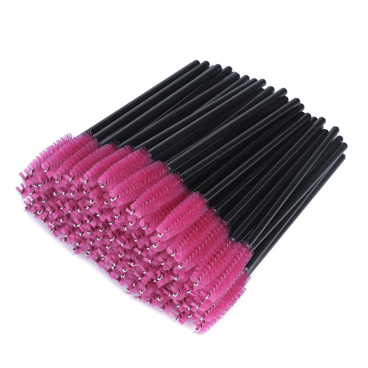 G2Plus 100Pcs Disposable Eyelash Brushes, Mascara Wands & Spoolies - Rose