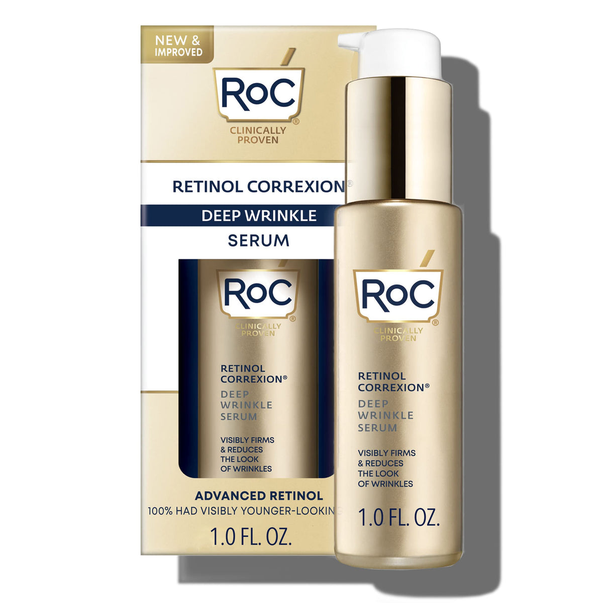 Roc Retinol Correxion Deep Wrinkle Serum With Ascorbic Acid - Anti-Aging Treatment, 1 Oz