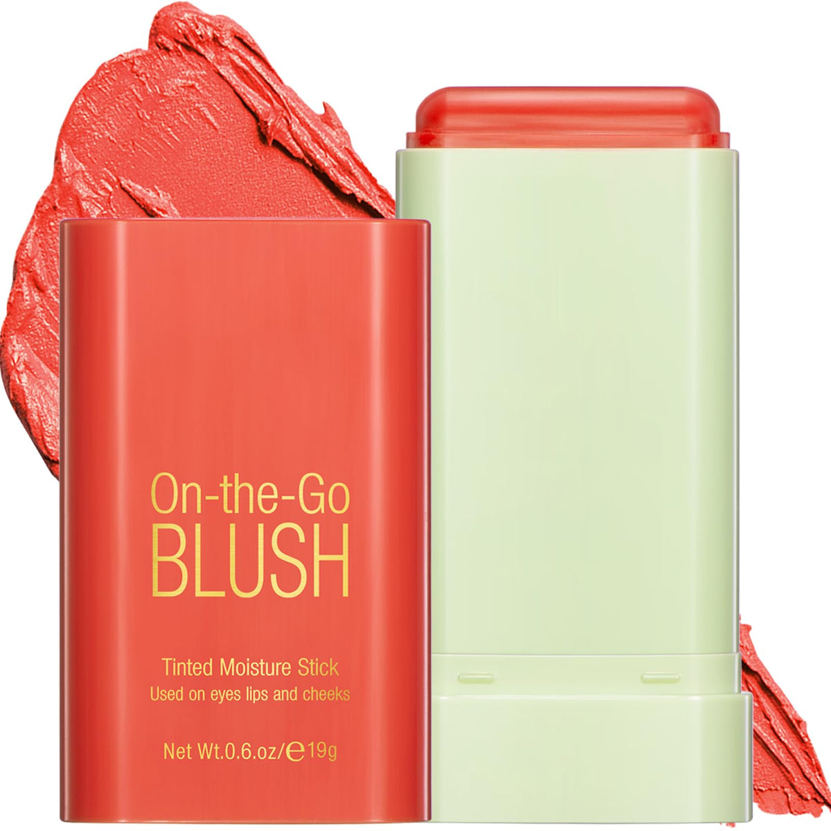 KIMIEYE Cream Blush Stick - Long Lasting Cheek & Lip Tint, 0.6 oz, 3# Coral