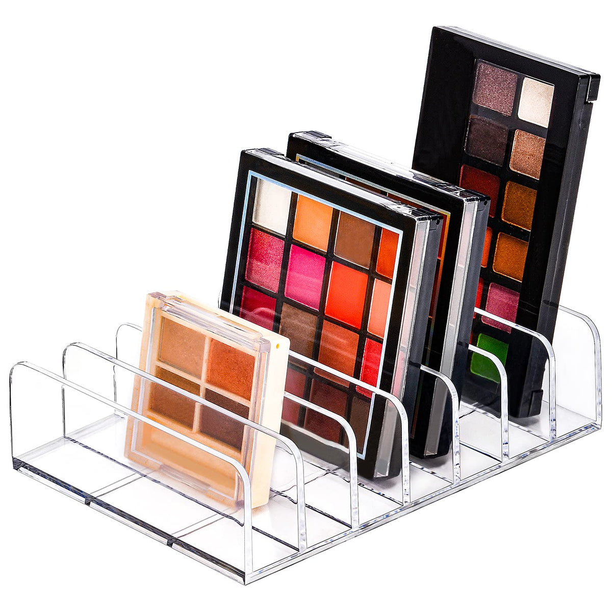 Jesslab Acrylic Eyeshadow Palette Organizer - 7-Section Transparent Makeup Storage, Large