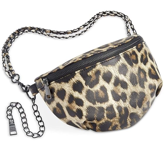 Steve Madden Leopard Faux Leather Crossbody Convertible Belt Bag - Small Size