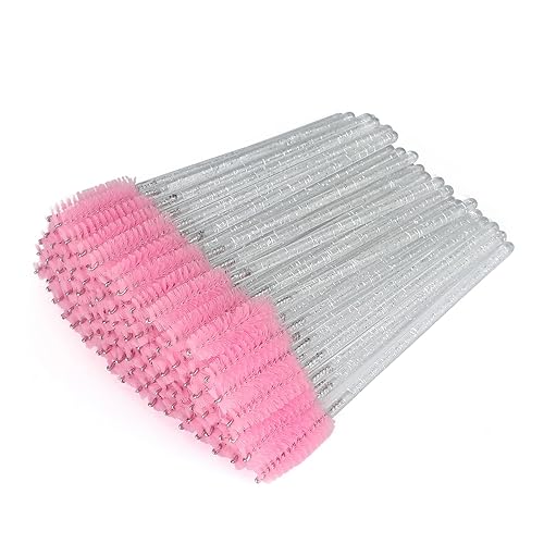 G2Plus 300Pcs Disposable Mascara Brushes, Adjustable Eyelash Spoolies, White & Pink Makeup Kit