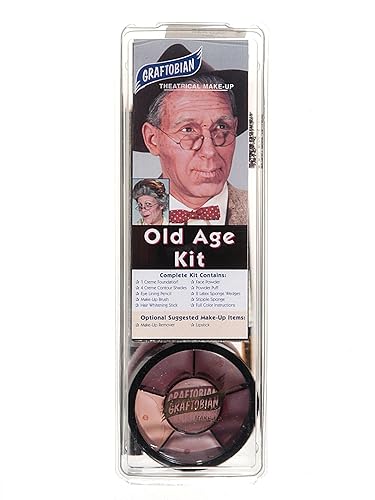 Graftobian Old Age Makeup Kit - 14 Piece Ivory Cream Set For Realistic Aging Effects