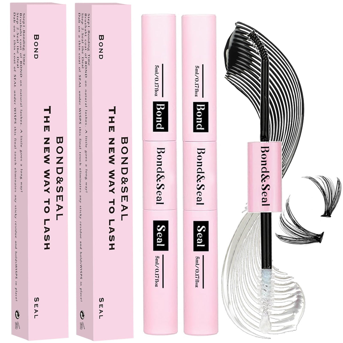 Qiveaory Lash Bond And Seal Kit - 2Pcs Waterproof Individual Lash Glue For Beginners, 72H Hold