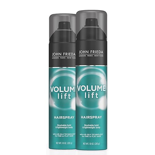 John Frieda Volume Lift Hairspray, 10 Oz, Volumizing for Fine Hair, Long-Lasting Hold, Pack of