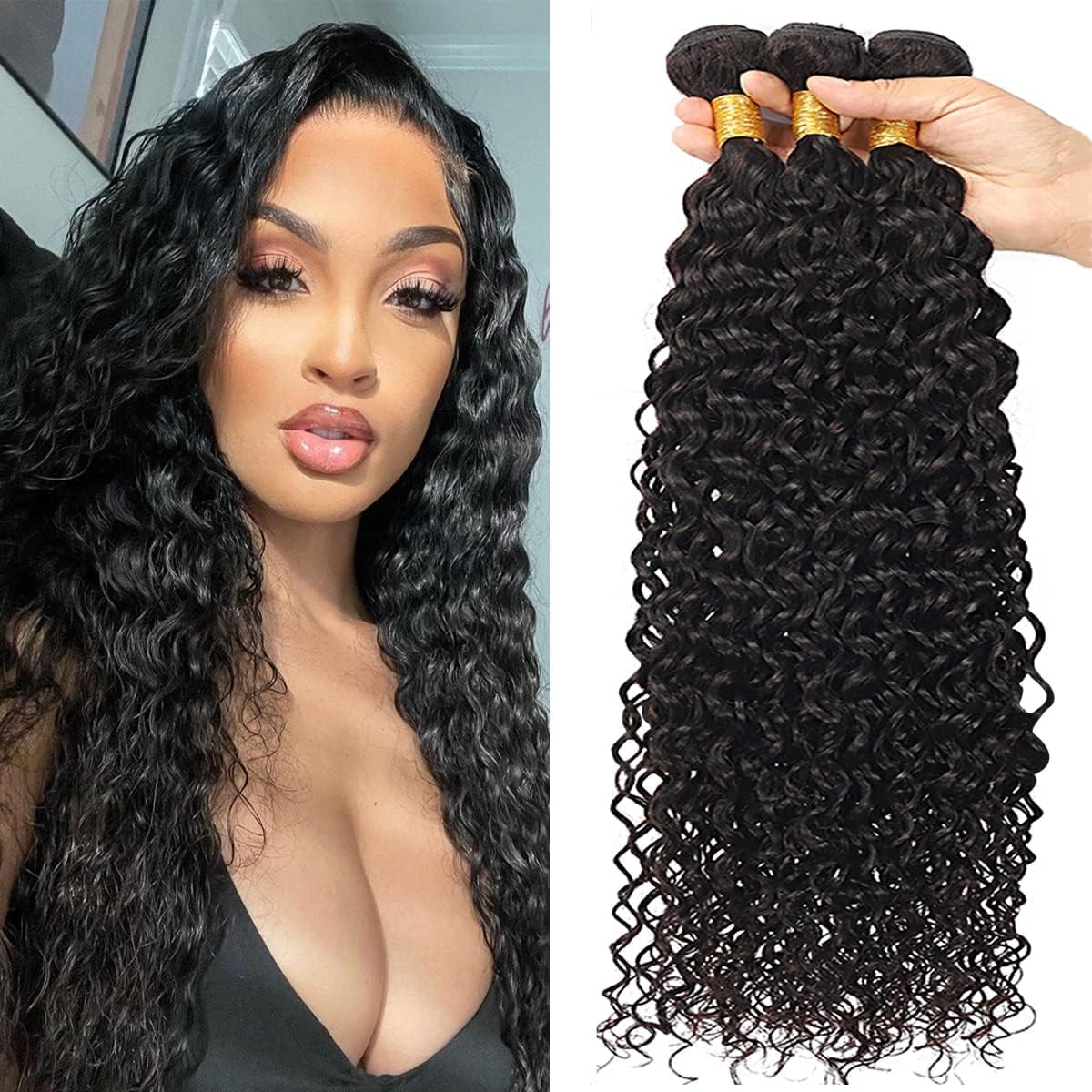 Beautymoon 10A Water Wave Bundles 12 14 16 Inch Brazilian Human Hair Weave For Black Women