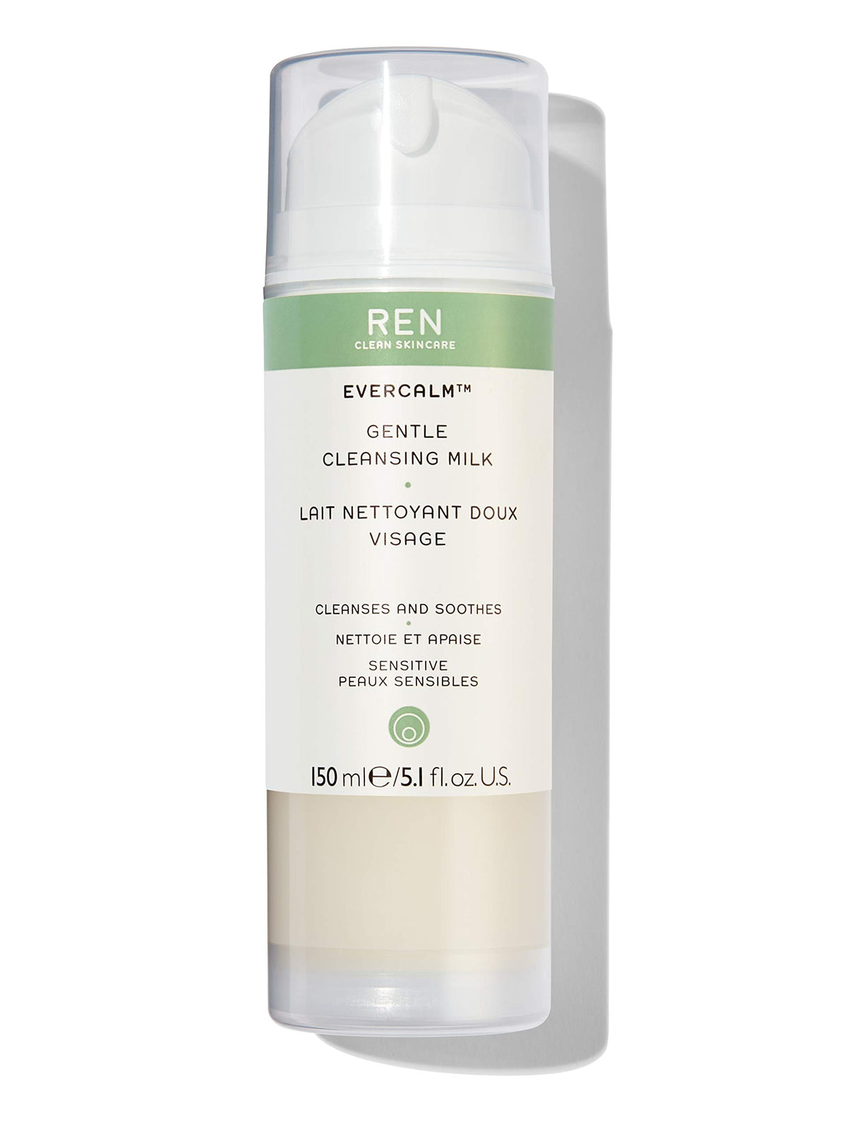 REN Clean Skincare  Evercalm Gentle Cleansing Milk  Natural  Gentle Cleanser for Sensitive Skin  Makeup Melting Cleanser for 