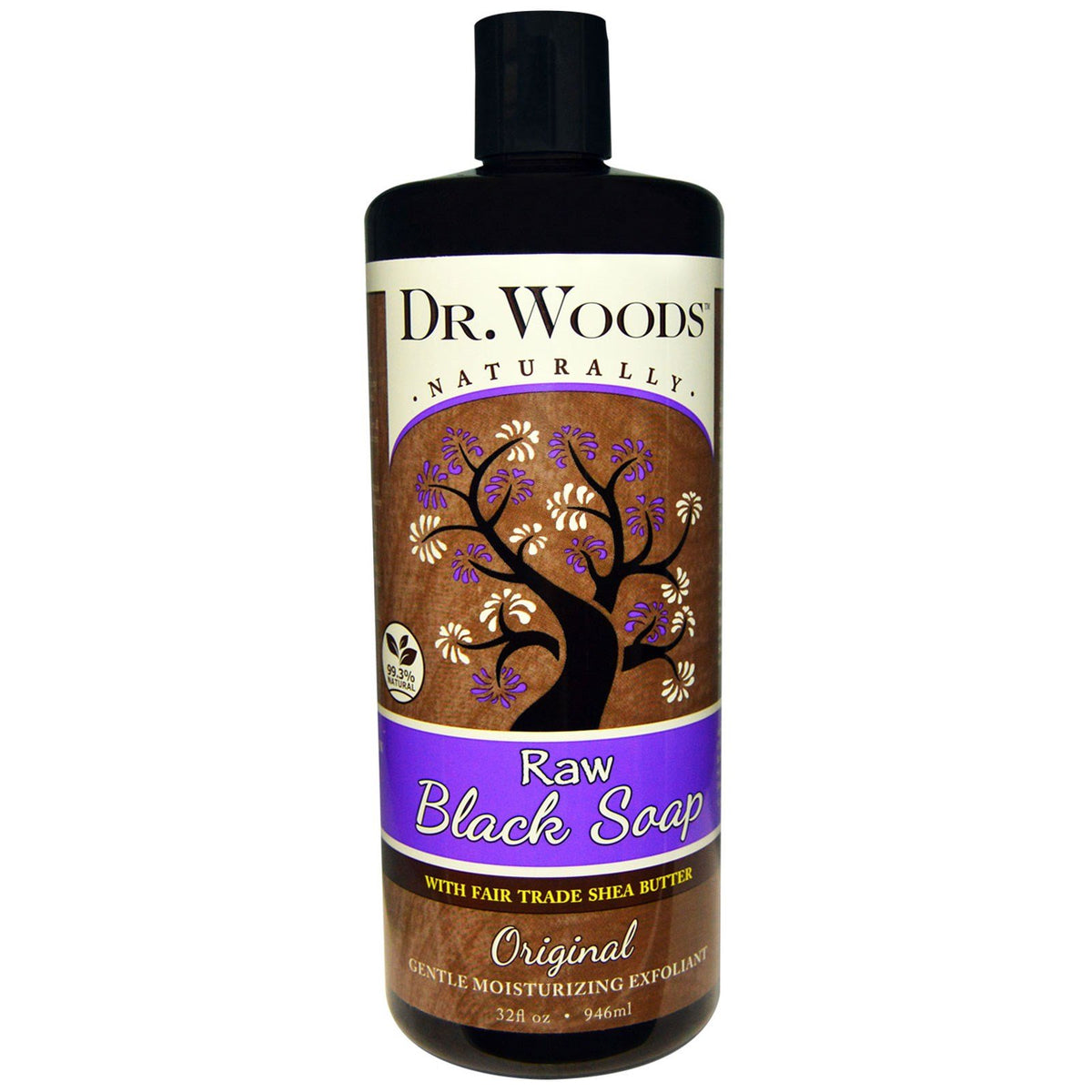 Dr. Woods Pure Black Soap With Organic Shea Butter, 32 Fl Oz - Moisturizing Cleanser