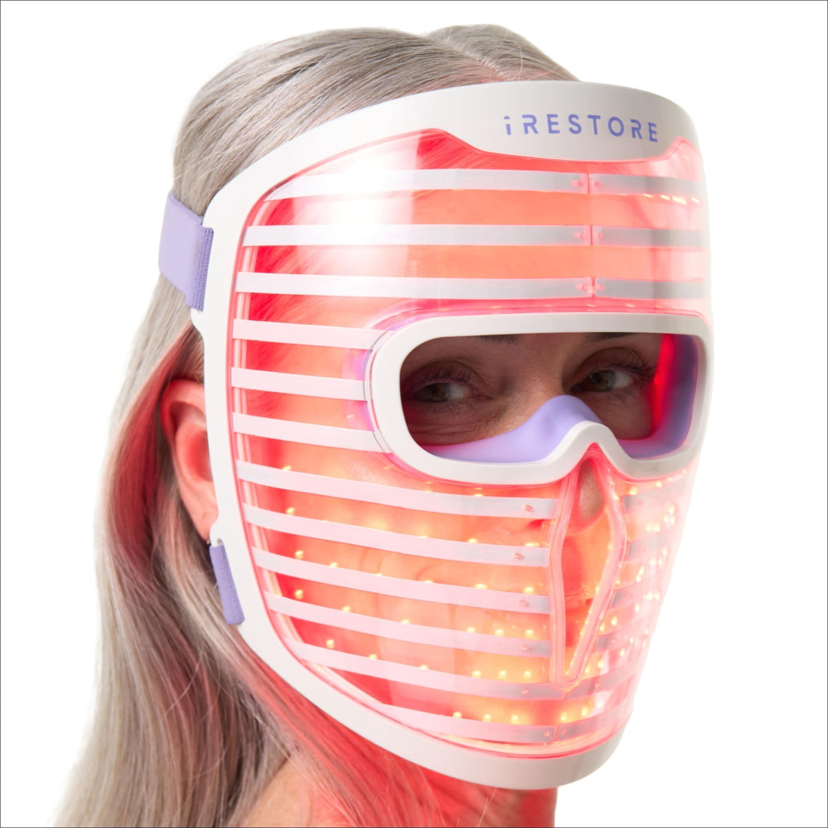 Irestore Led Face Mask - Blue, Infrared & Red Light Therapy For Youthful Skin, 360 Leds