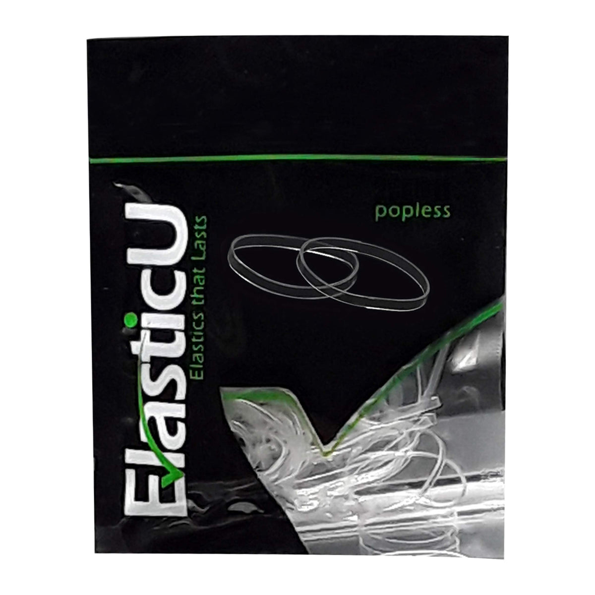 ElasticU Clear Hair Elastics - Strong, Reusable Premium Polybands, Pack of 70 for Ponytails