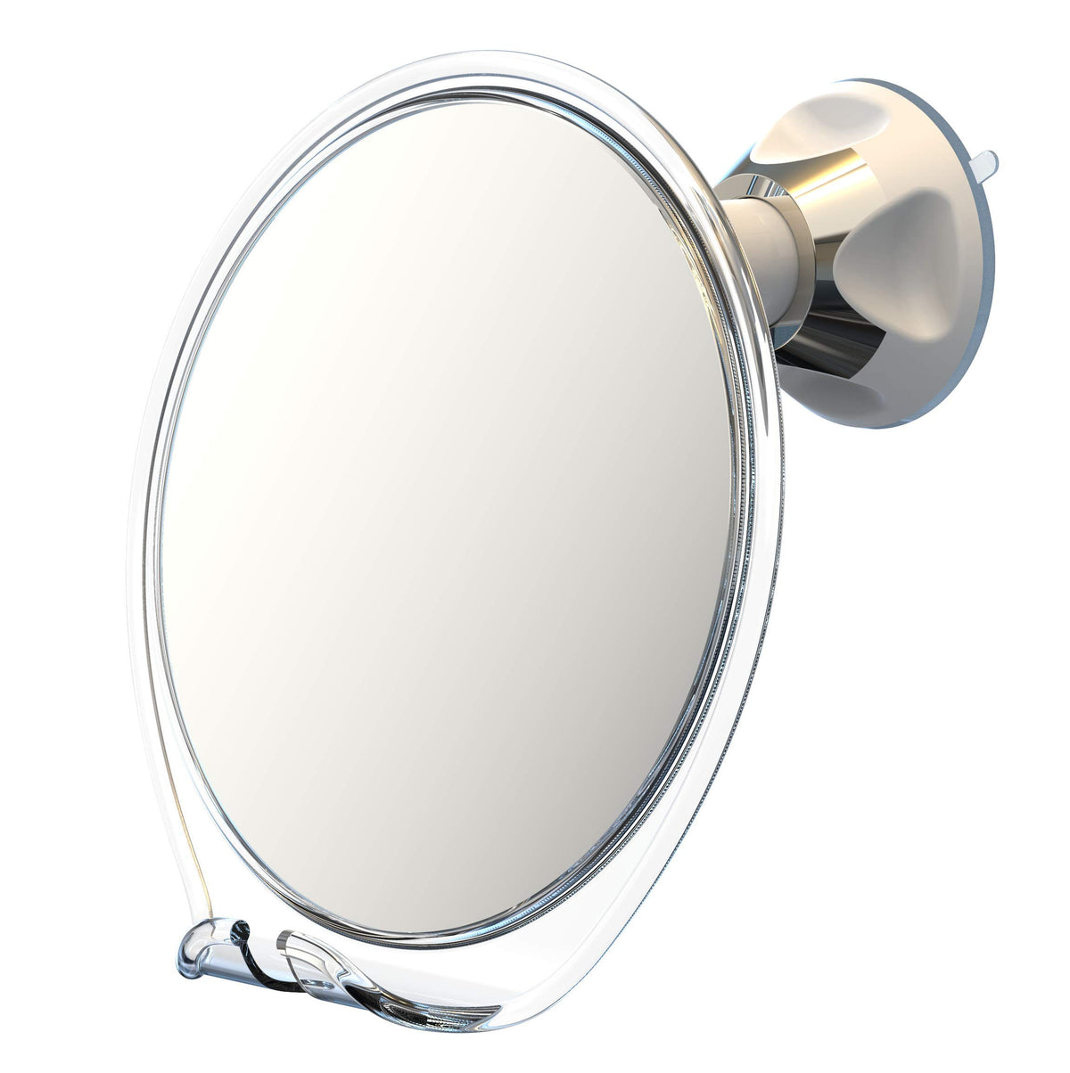 Luxo Shaving Mirror - Anti Fog Shower Mirror With Suction Cup & Razor Holder, Clear