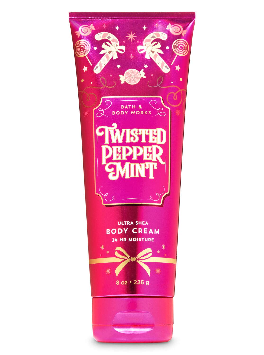 Bath & Body Works Twisted Peppermint Ultra Shea Body Cream, 8 Oz - Moisturizing & Refreshing