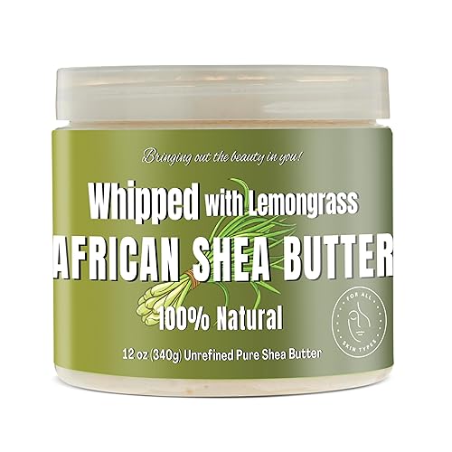 Ra Cosmetics Whipped Shea Butter Lemongrass - 100% Pure Moisturizer For Skin & Hair - 12Oz