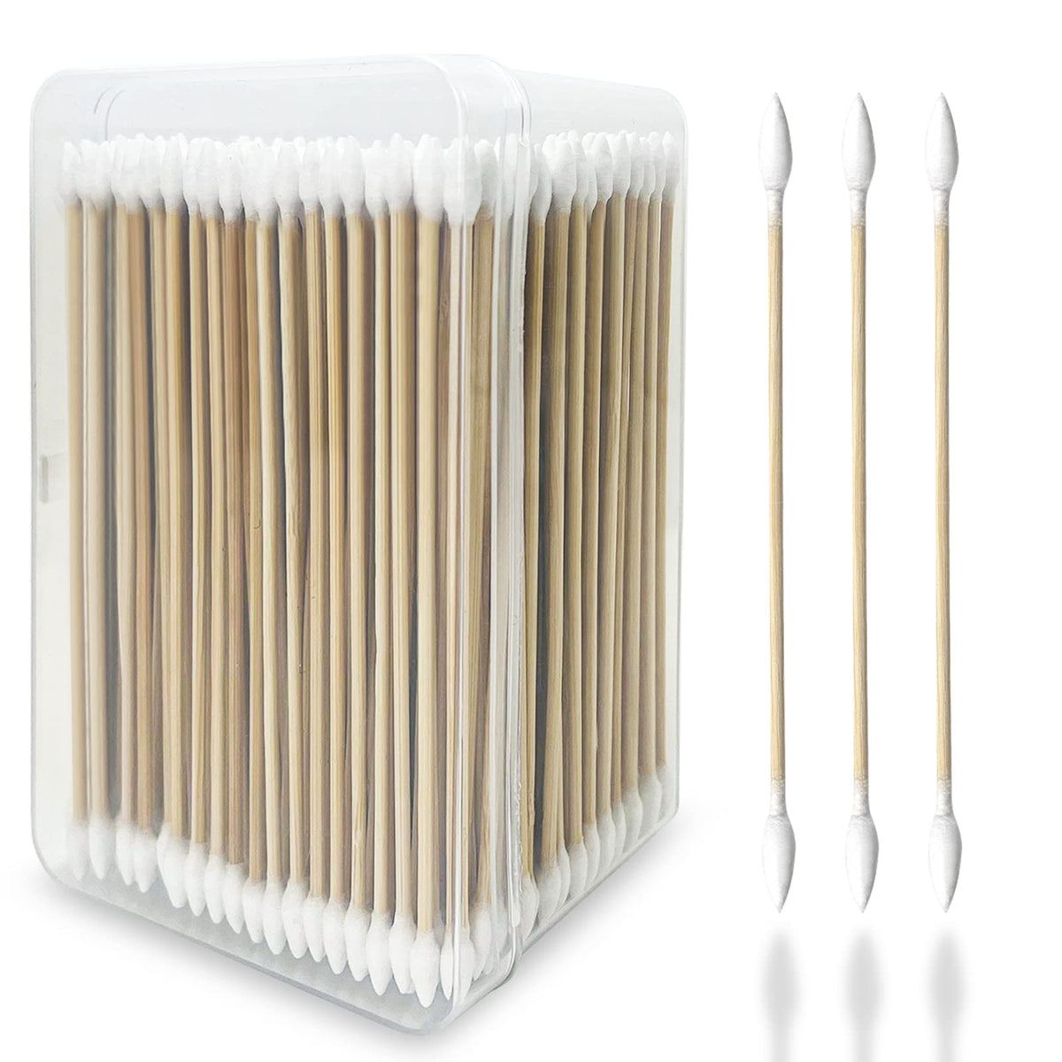 Babonie 400Pcs Bamboo Cotton Swabs - Double-Ended, Lint-Free, 6&quot; For Gun Cleaning & Makeup