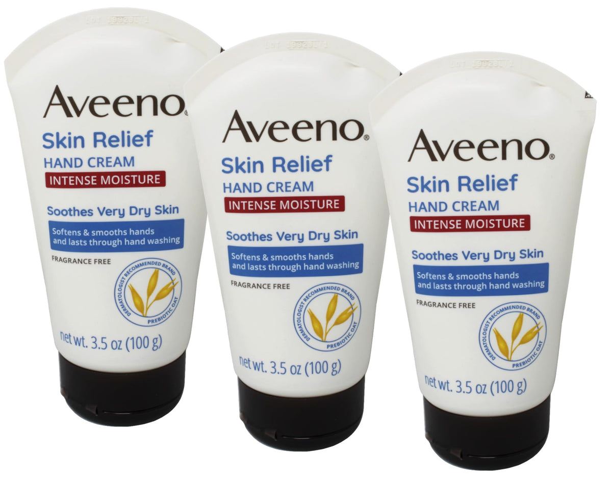 Aveeno Active Naturals Intense Relief Hand Cream, 3.50 Oz, Pack Of 3 - Moisturizing & Soothing