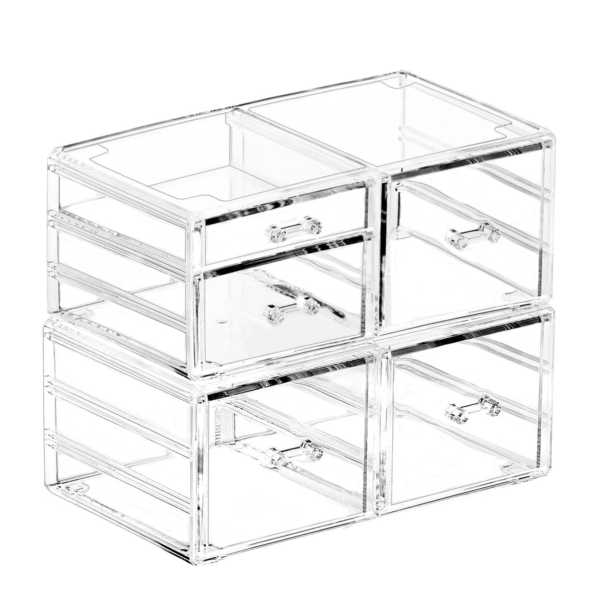 Cq Acrylic Clear Stacking Makeup Organizer With 8 Drawers - 9.4&quot; Tall Acrylic Storage Solution