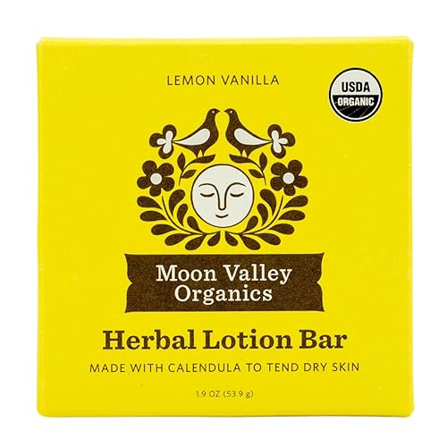 Moon Valley Organics Herbal Lotion Bar - Lemon Vanilla, Calendula & Comfrey, 1.9 Fl Oz